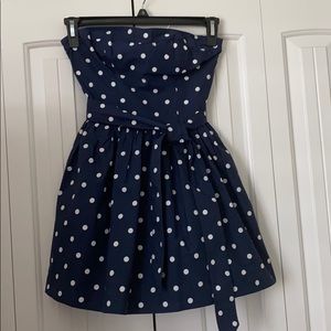 Hollister small polka dot strapless dress.